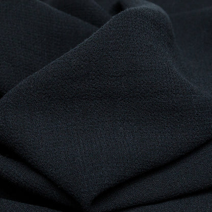 Italian Midnight Navy Creped Wool Double Cloth Detail