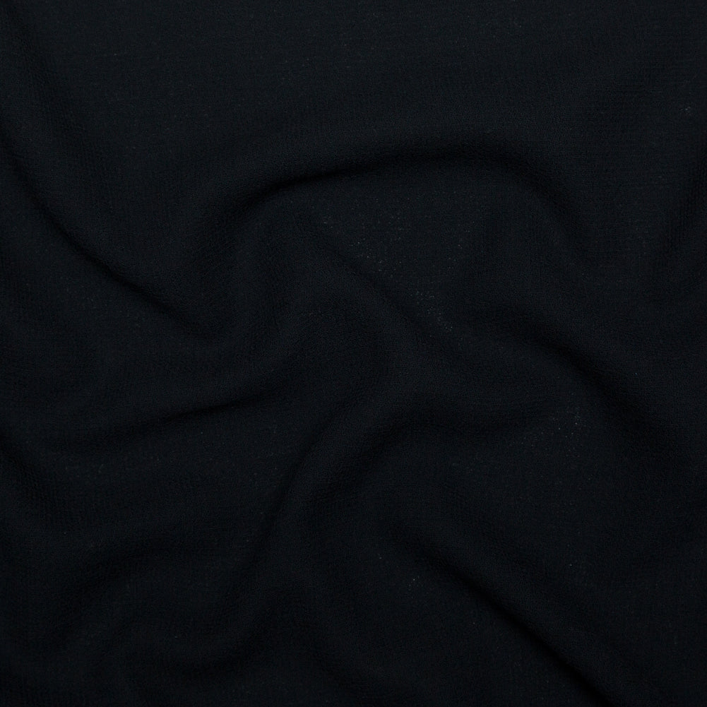 Italian Midnight Navy Creped Wool Double Cloth