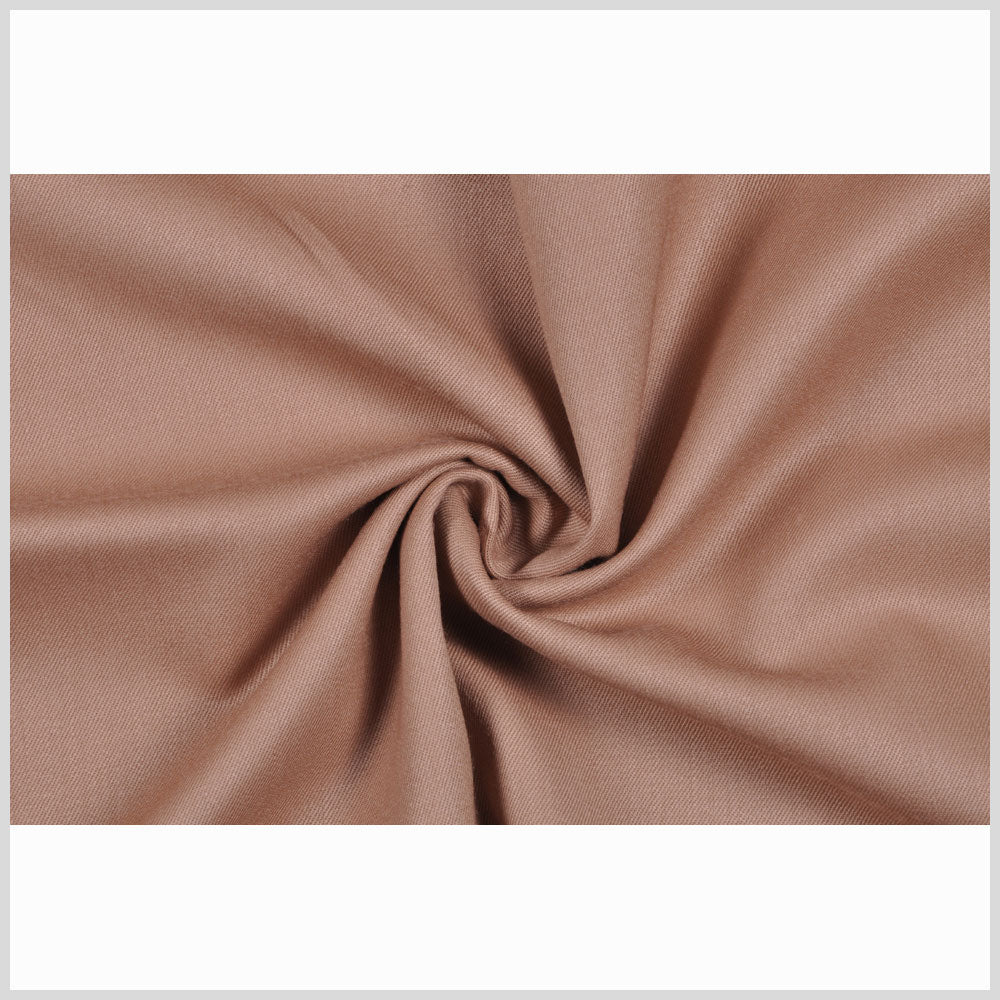 Beige Solid Wool Gabardine Full