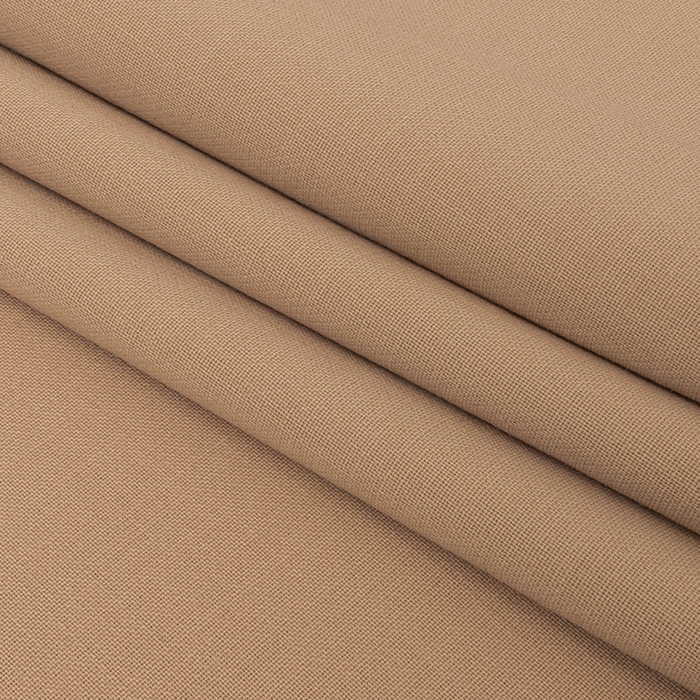 Donna Karan Italian Beige Stretch Wool Double Cloth Folded