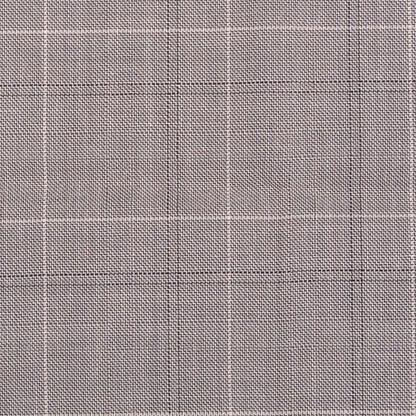 Italian Steeple Gray, White and Black Tattersall Windowpane Check Wool Dobby Suiting Detail