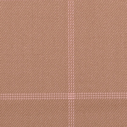 Oscar de la Renta Tan and Pink Wool Double Cloth Detail