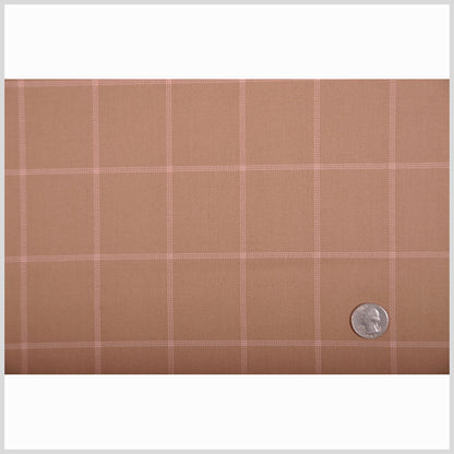 Oscar de la Renta Tan and Pink Wool Double Cloth Full