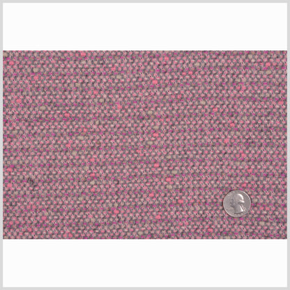 Famous NYC Designer Baby Pink/Gray Wool-Polyester Tweed Full