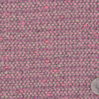 Famous NYC Designer Baby Pink/Gray Wool-Polyester Tweed