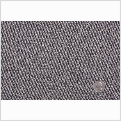 Italian Black, White and December Sky Heathered Wool Twill Full