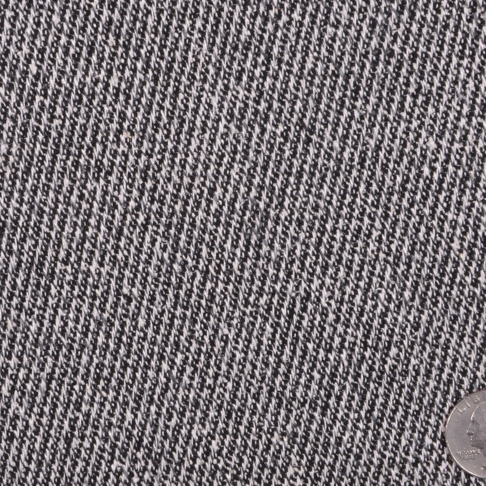 Italian Black, White and December Sky Heathered Wool Twill