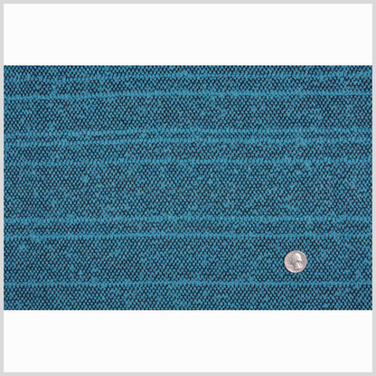 Aqua and Black Slubbed Polyester Woven Full