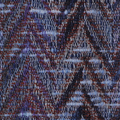 Blue and Purple Zig Zag Woven Wool Blend Detail
