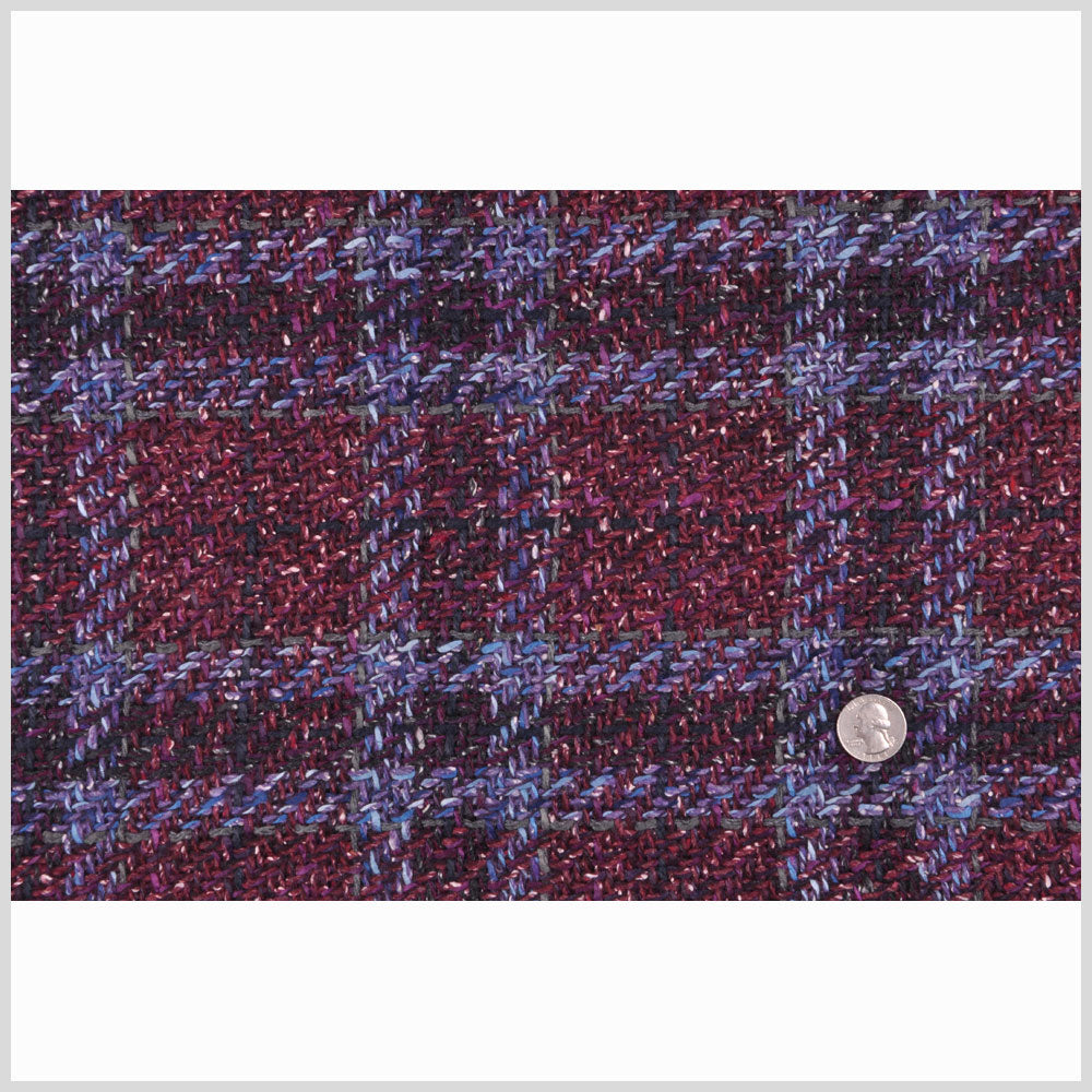 Italian Plum and Lavender Wool-Acrylic Tweed Full