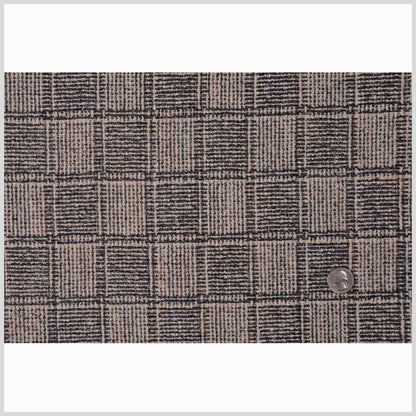Natural/Gray/Black Plaid Wool Boucle Full