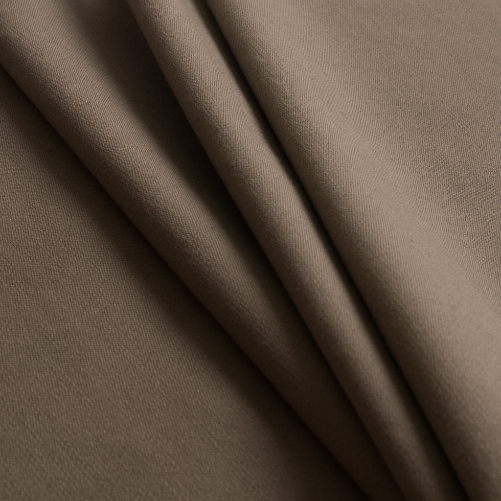 Famous NYC Designer Italian Moss Green and Beige Laminated Alpaca Wool Coating Folded