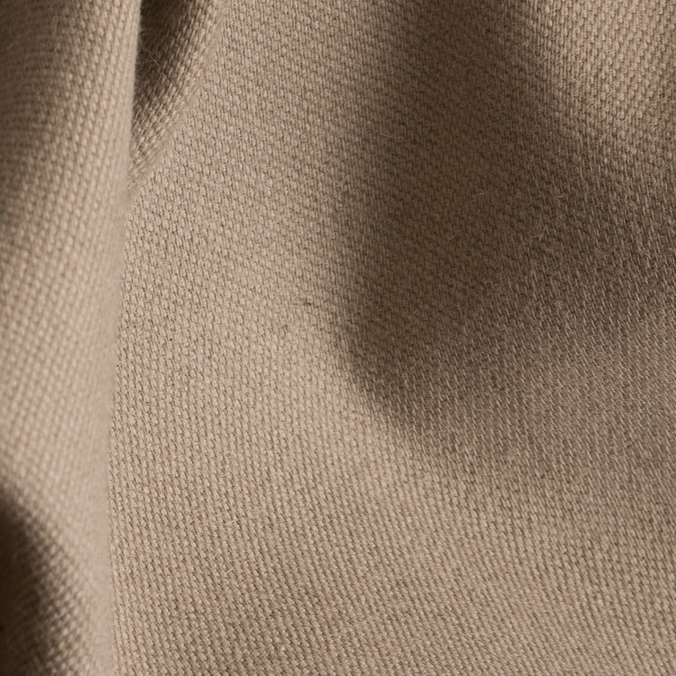 Famous NYC Designer Italian Moss Green and Beige Laminated Alpaca Wool Coating Detail