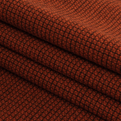 Chestnut and Pumpkin Orange Check Wool Coating