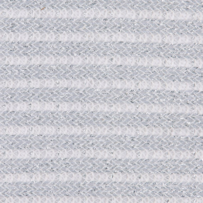 Metallic Silver Wool Blend Striped Knit Detail