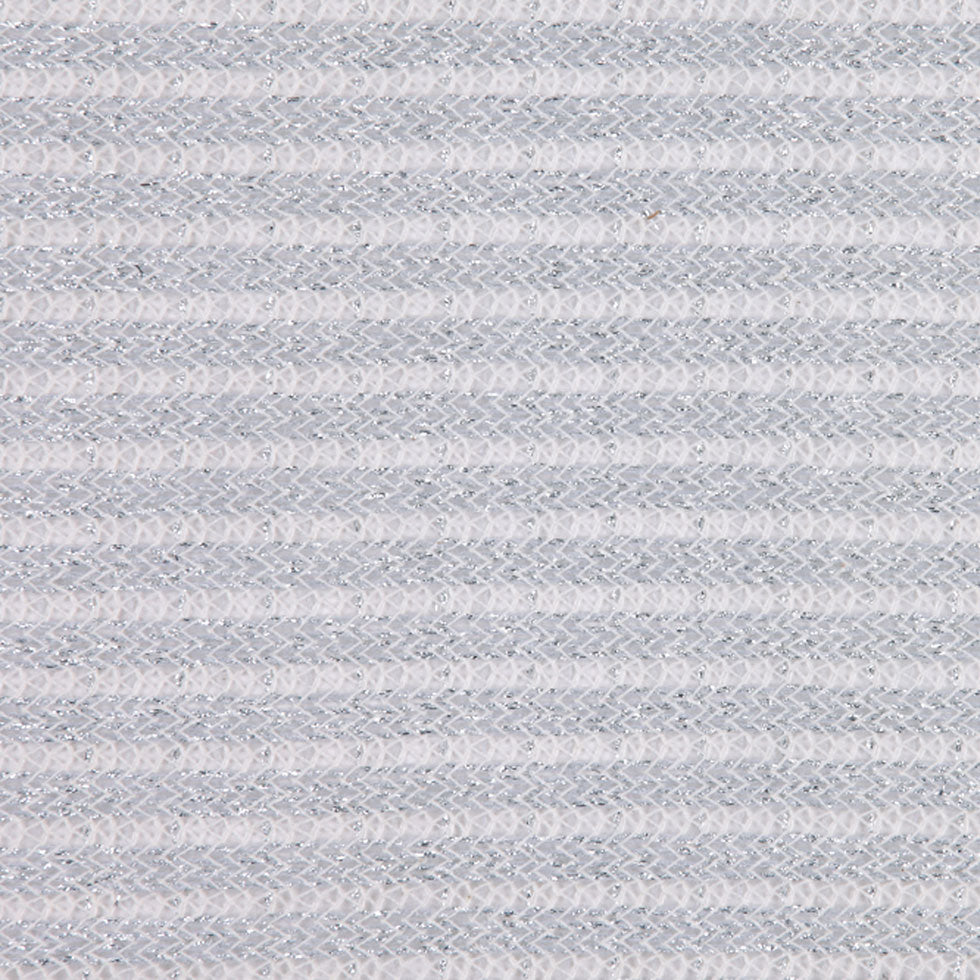 Metallic Silver Wool Blend Striped Knit