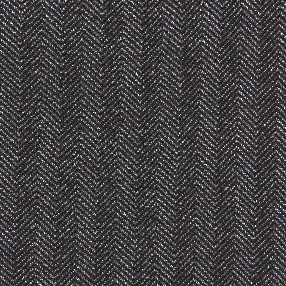 Italian Metallic Silver and Delicioso Herringbone Blended Wool Knit Detail