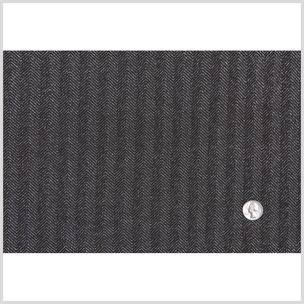 Italian Metallic Silver and Delicioso Herringbone Blended Wool Knit Full