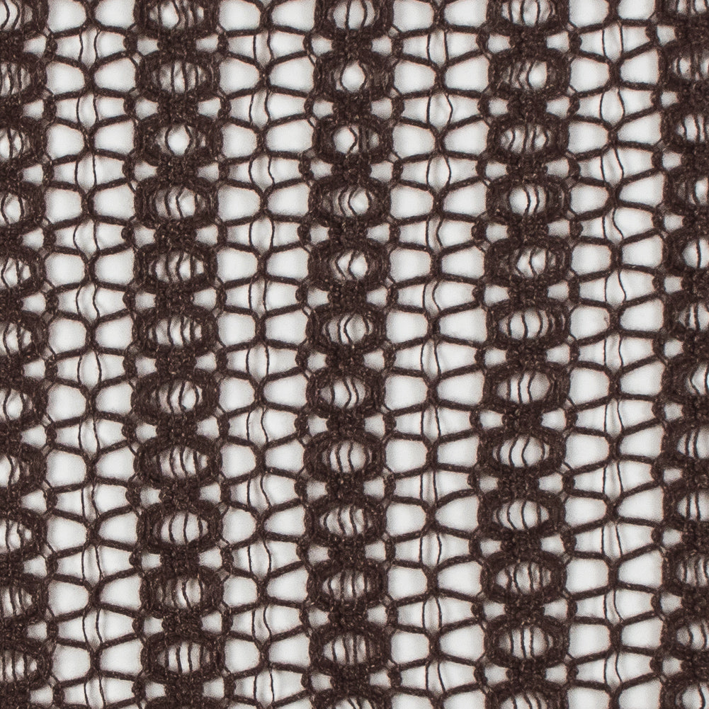 Brown Wool Blended Novelty Knit