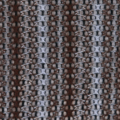 Brown/White/Black Striped Wool-Acrylic Knit Detail