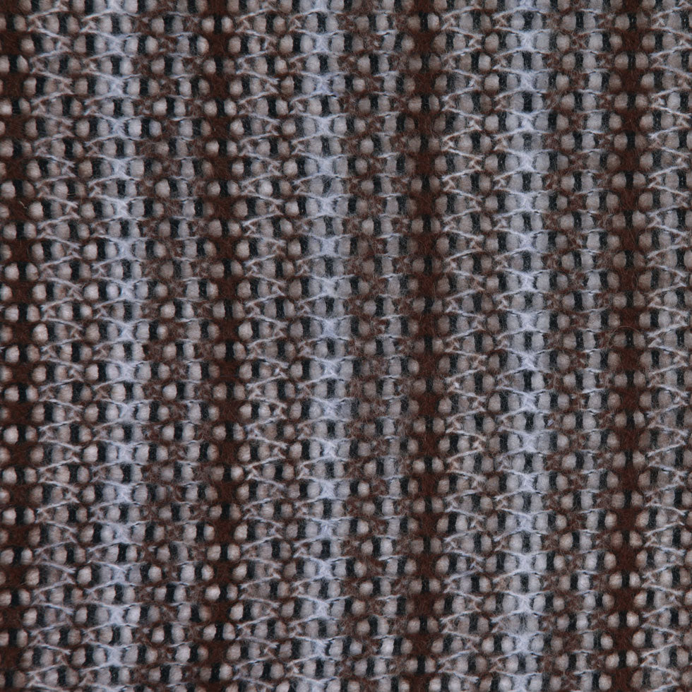Brown/White/Black Striped Wool-Acrylic Knit