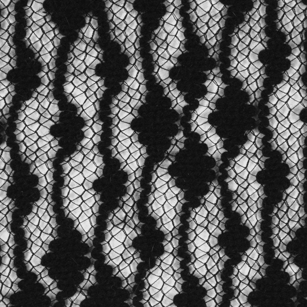 Italian Black Open-Weave Wool-Blend Sweater Knit Detail