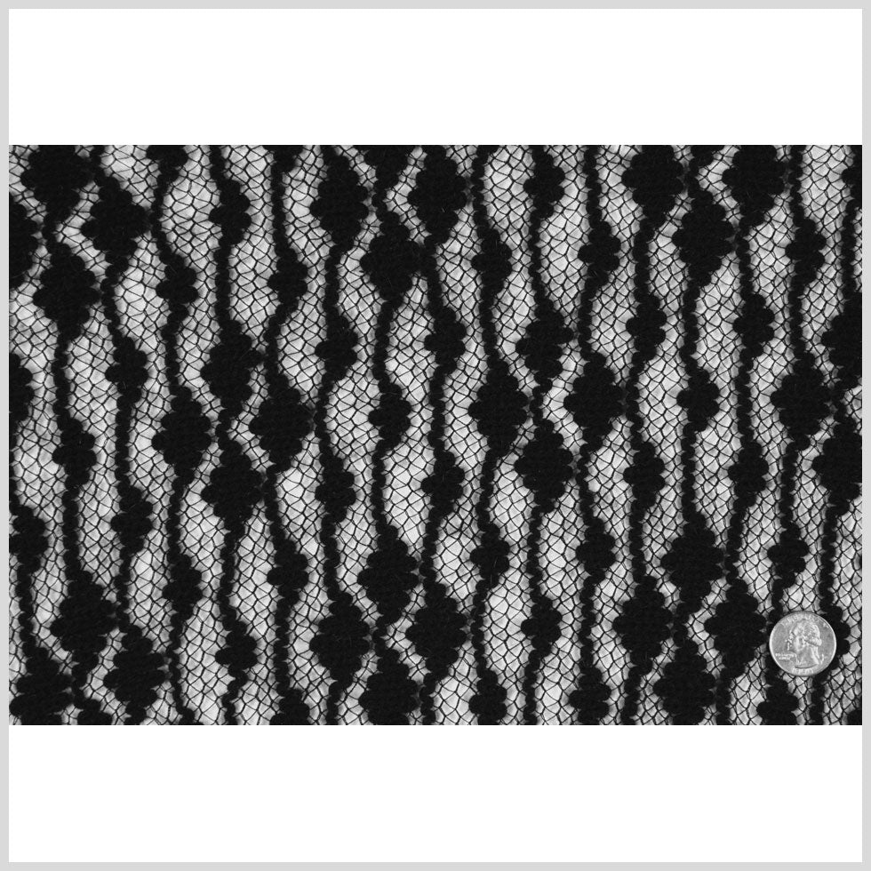 Italian Black Open-Weave Wool-Blend Sweater Knit Full