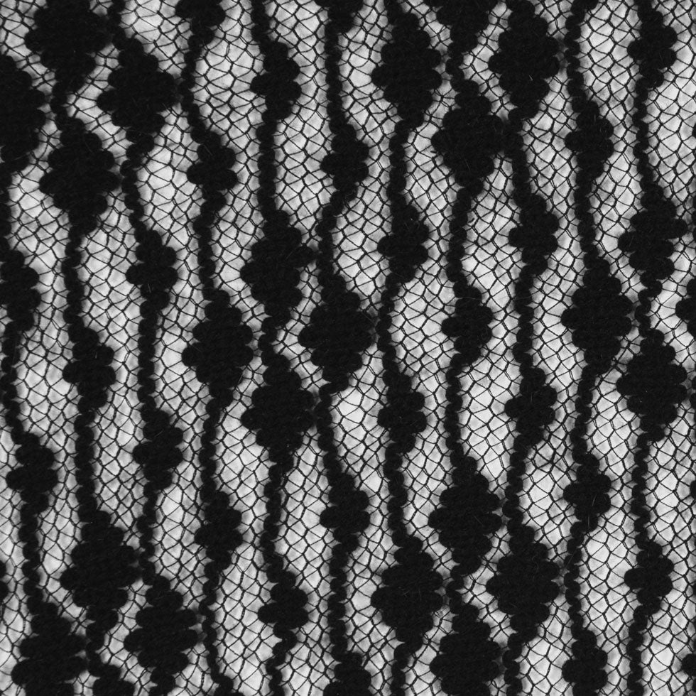 Italian Black Open-Weave Wool-Blend Sweater Knit