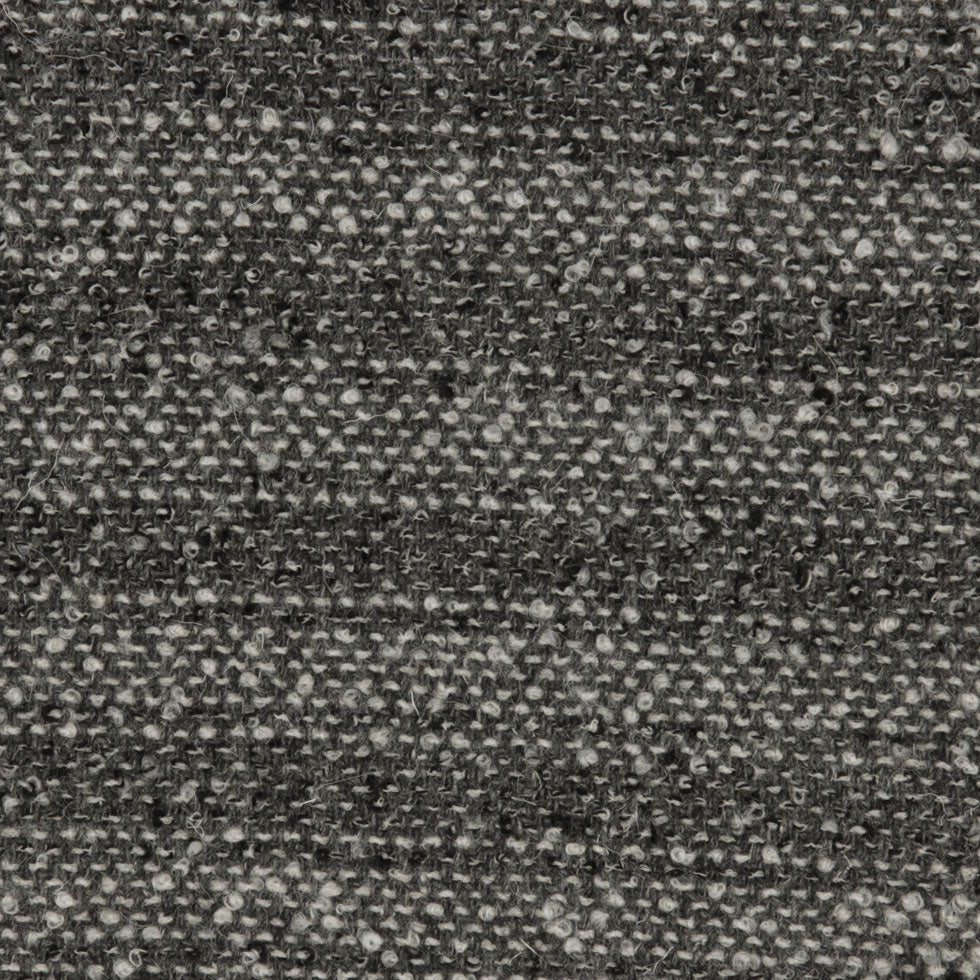Italian Black Onyx and Gray Wool Boucle Coating Detail