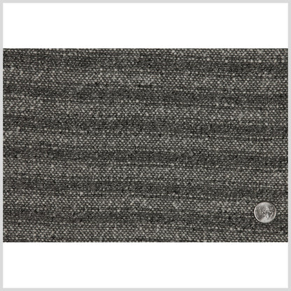 Italian Black Onyx and Gray Wool Boucle Coating Full