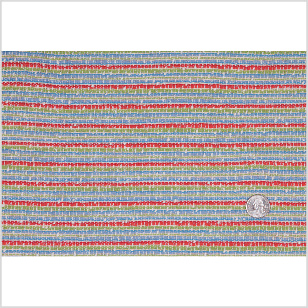 Summer Striped Famous NYC Designer Cotton-Wool Boucle Full