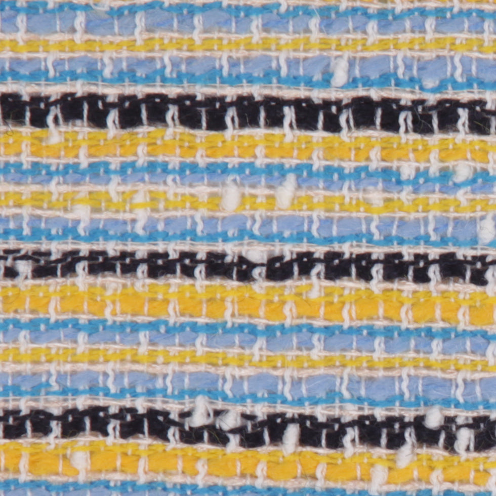 Winter Striped Famous NYC Designer Cotton-Wool Boucle Detail