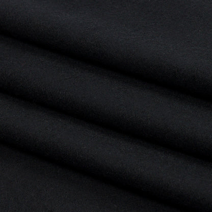Black Brushed Wool and Cashmere Twill Folded