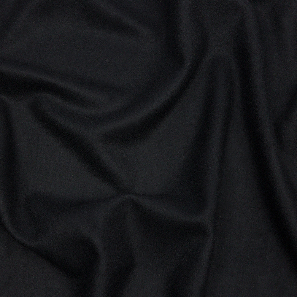 Black Brushed Wool and Cashmere Twill