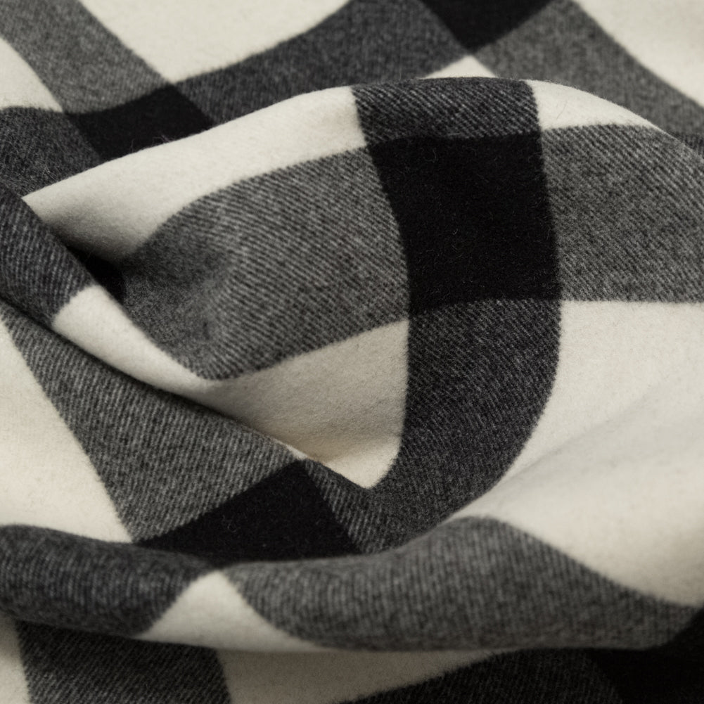 Ralph Lauren White Asparagus and Beluga Plaid Cashmere and Wool Double Cloth Detail