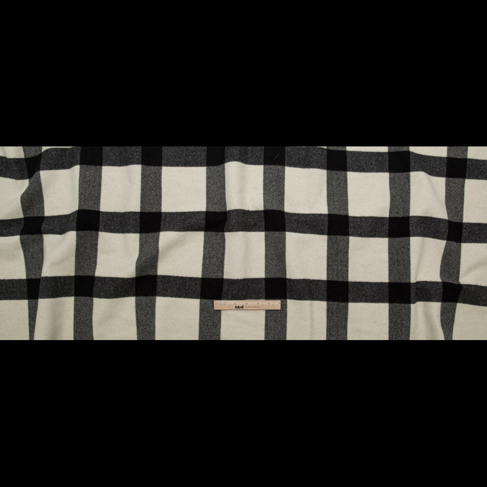 Ralph Lauren White Asparagus and Beluga Plaid Cashmere and Wool Double Cloth Full