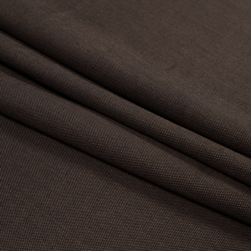 Cocoa Brown Lightweight Wool Suiting Folded