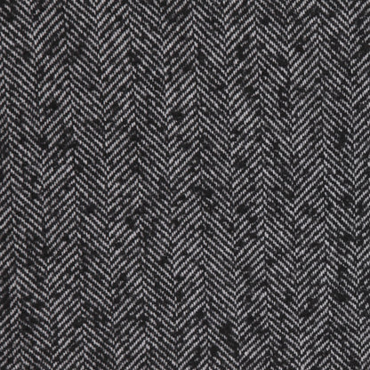 Italian Black Herringbone Wool-Blend Suiting