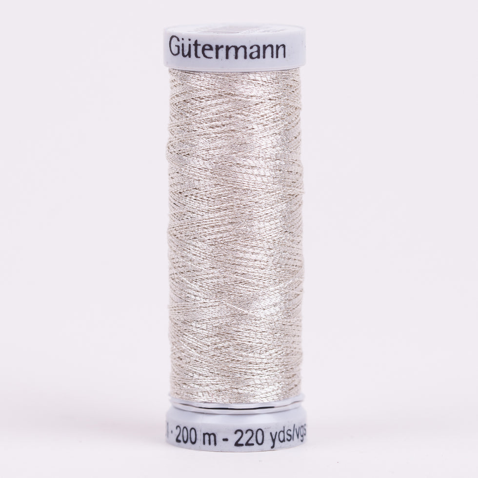 Gutermann Metallic Thread 200m - 9901 White Gold
