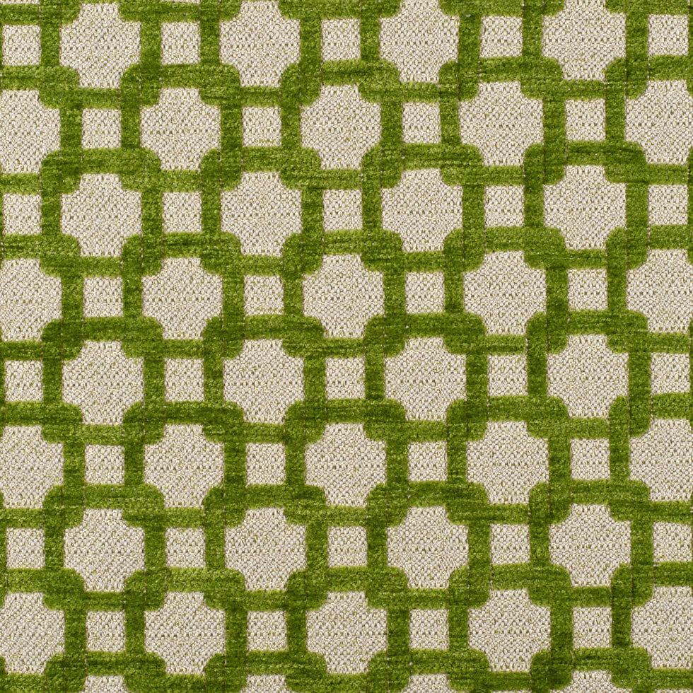 Apple Green/Metallic Cream Net Chenille with Metallic Base