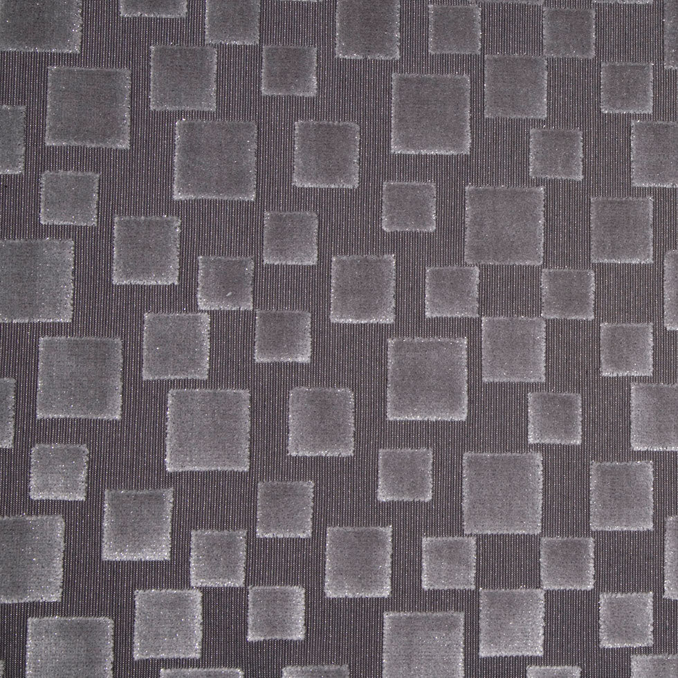 Charcoal Gray/Light Gray Geometric Velvet