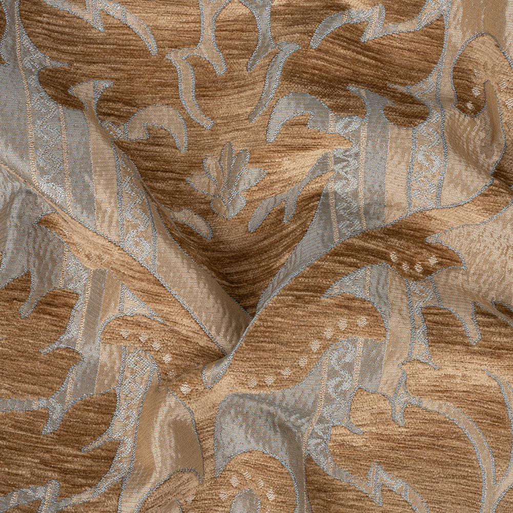 Driftwood/Duck Egg Damask Chenille