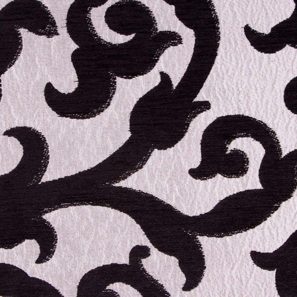 Black/Silver Classical Chenille Detail
