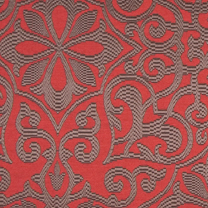 Brick/Dusted Chocolate Damask Woven Detail