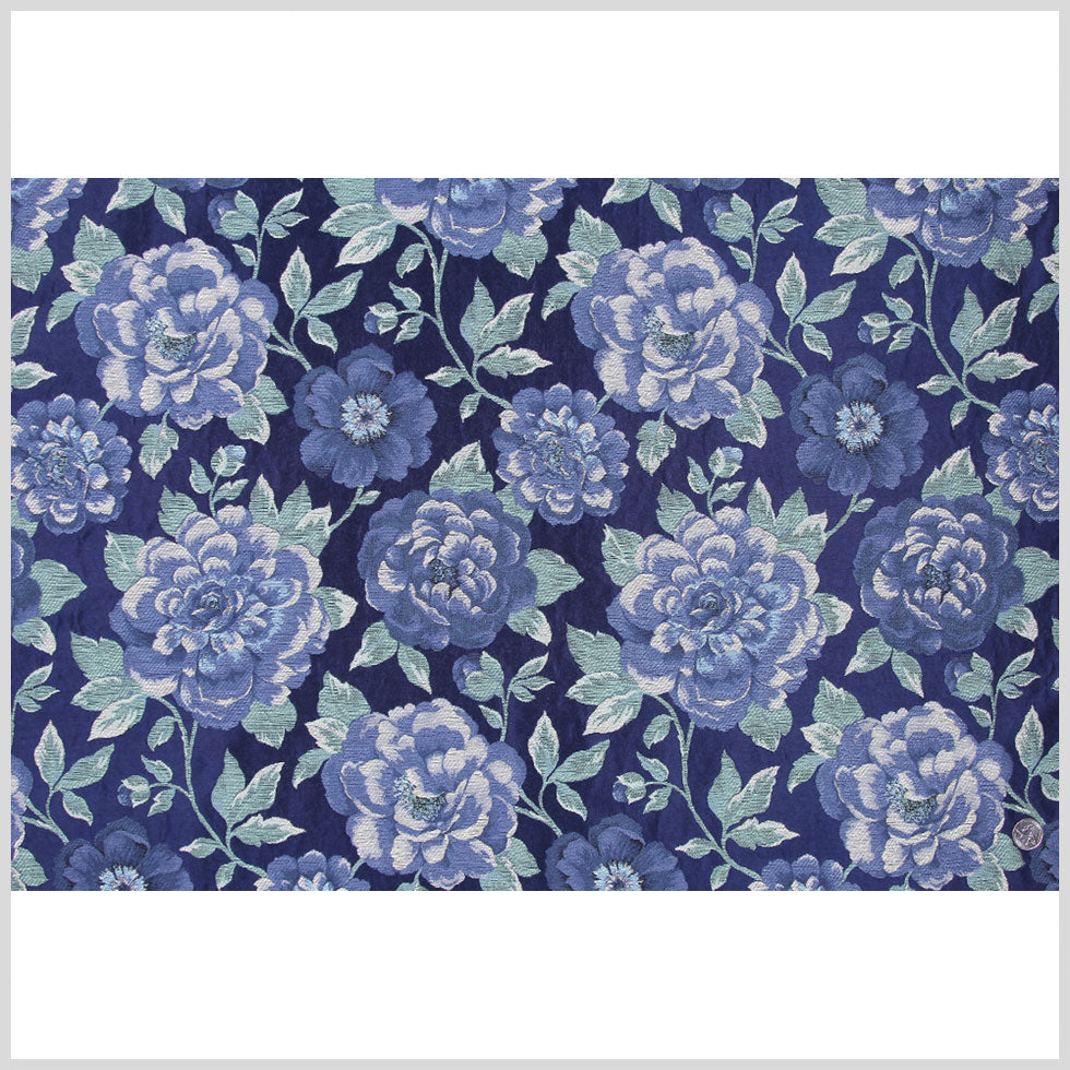 Marine/Sage/Beige Floral Woven Full