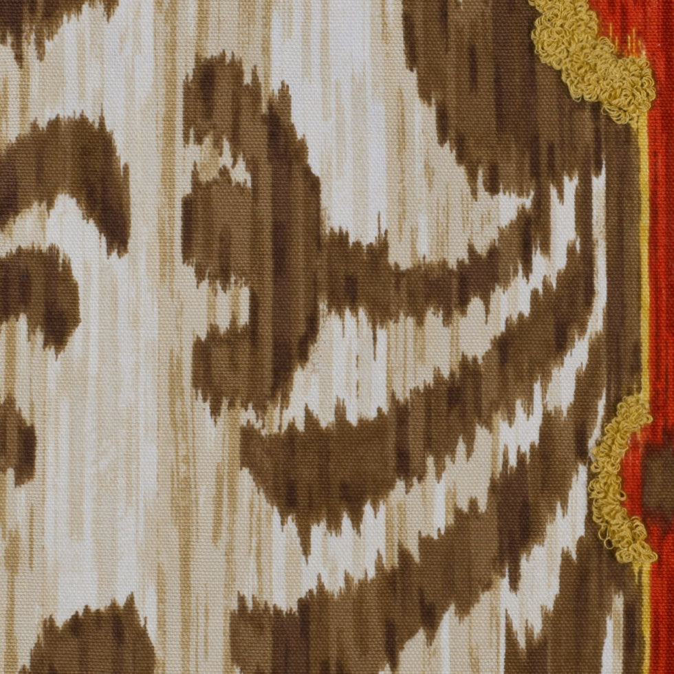 Brown & Red Porcini Ikat Prints Detail