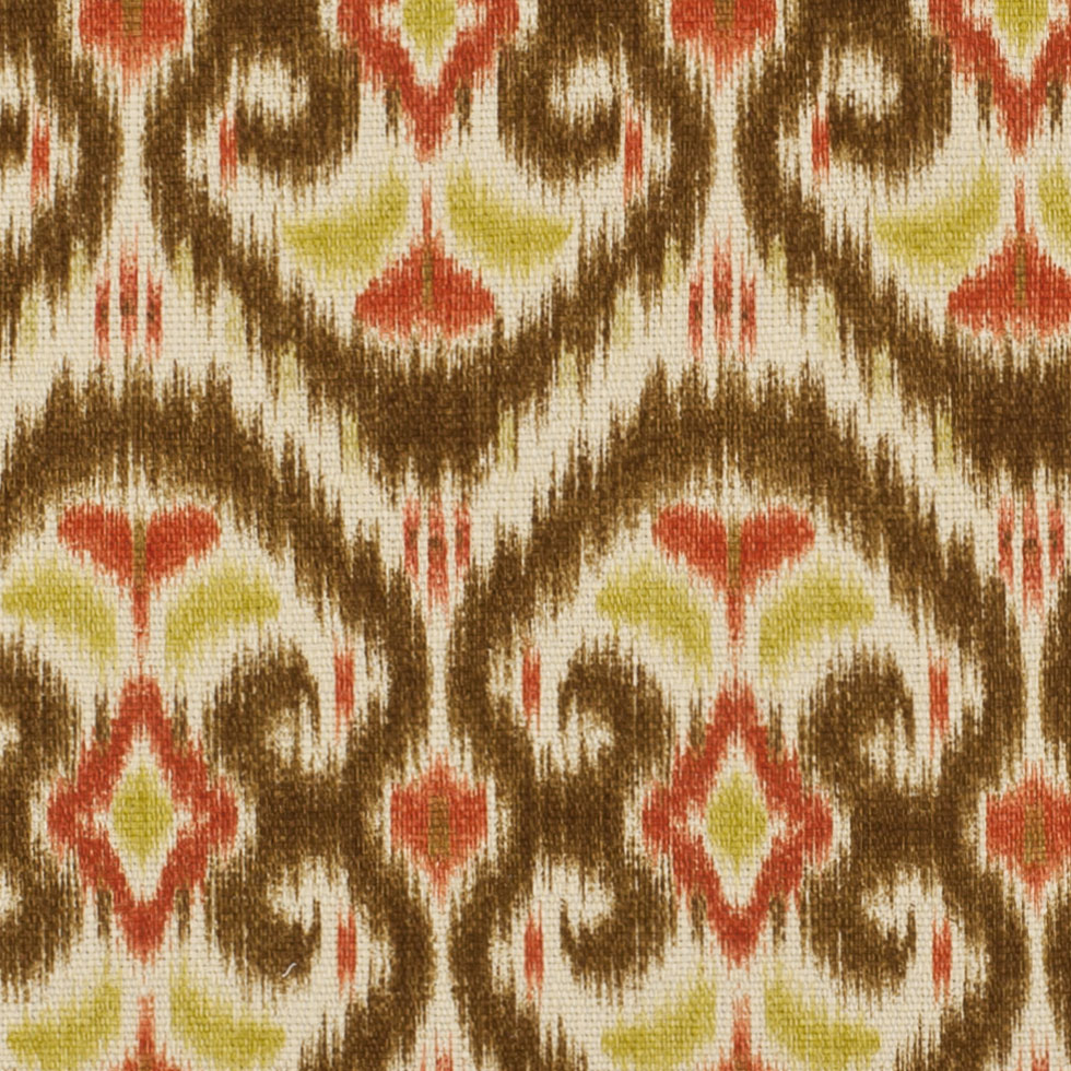 Red & Beige Porcini Ikat Prints Detail