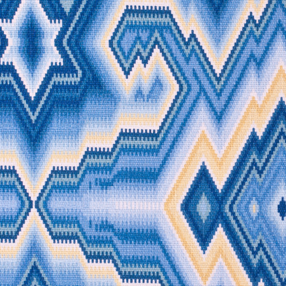 Blue Bell Ikat Canvas Detail