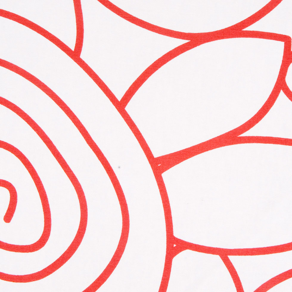 White/Red Swirls Prints Detail