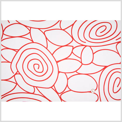 White/Red Swirls Prints Full